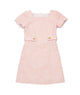 Zoe Ltd. Juniors Classic Tokyo Short Sleeve Button Waist Blush Dress