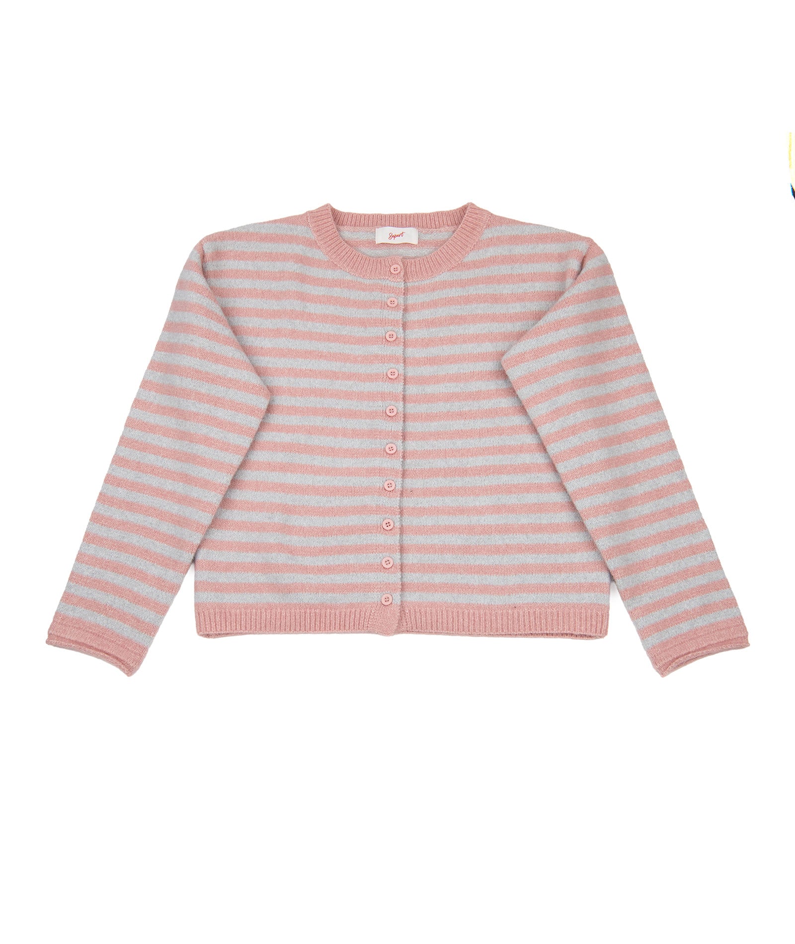 8apart Women Morgan Pink/Grey Striped Sweater Womens Casual Tops 8apart Striped Juniors/Women S/M
