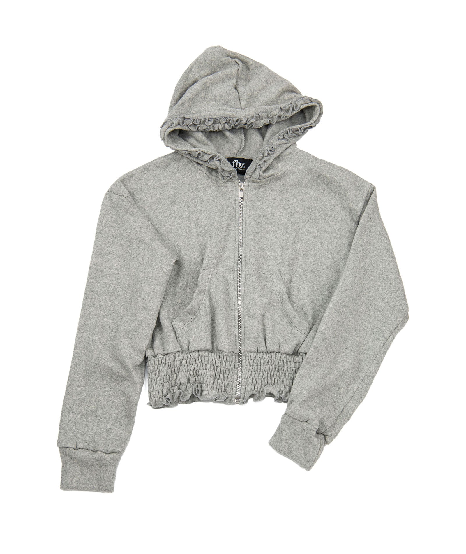 FBZ Girls Story Ruffle Crop Hoodie Girls Casual Bottoms FBZ Flowers By Zoe Grey Y/XS (6X)