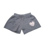 Firehouse Girls Bandana Heart Fleece Shorts Girls Casual Bottoms Firehouse Heather Grey Y/4