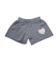 Firehouse Girls Bandana Heart Fleece Shorts Girls Casual Bottoms Firehouse Heather Grey Y/4