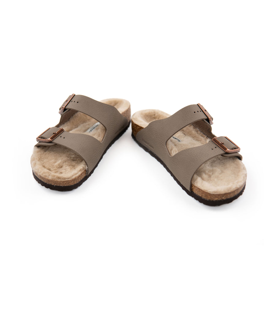 Birkenstock Arizona Shearling Gray/Taupe - Narrow Fit Accessories Birkenstock   