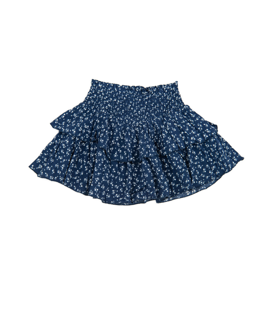 Katie J NYC Girls Evening Blue Ditsy Floral Brooke Skirt Girls Casual Bottoms Katie J NYC   