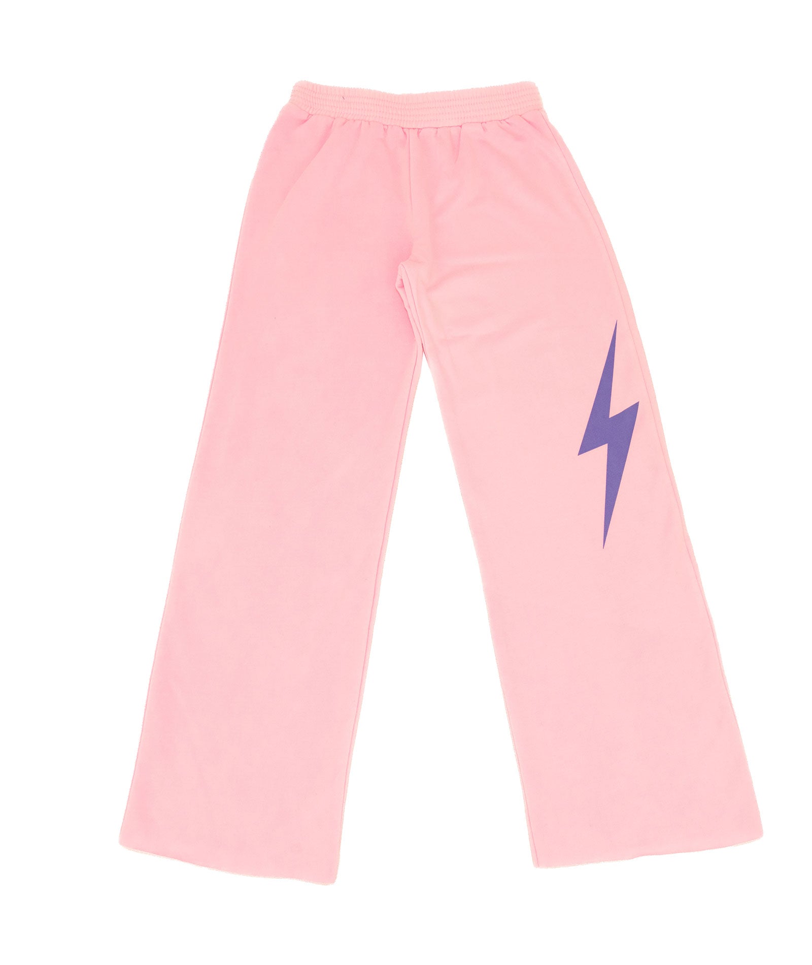 Firehouse Girls Violet Bolt Wide Leg Sweatpants Ice Pink Girls Casual Bottoms Firehouse Ice Pink Y/S (7/8)