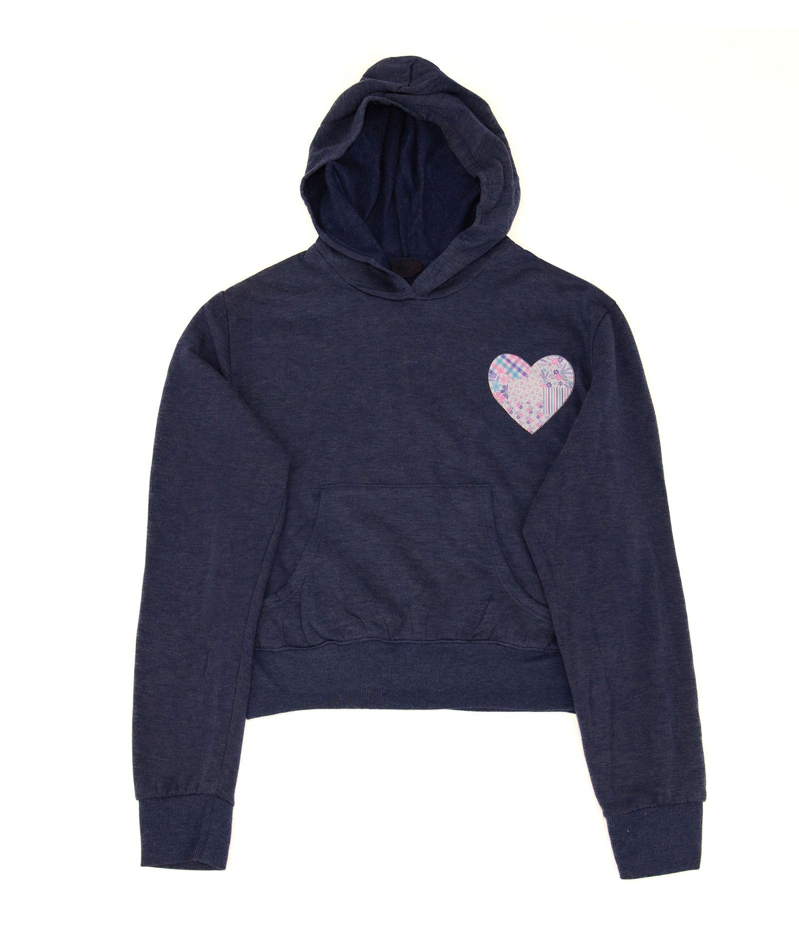 Firehouse Girls Preppy Patch Heart Pocket Hoodie Navy Girls Casual Tops Firehouse Navy Y/S (7/8)