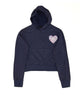 Firehouse Girls Preppy Patch Heart Pocket Hoodie Navy Distressed/seasonal girls Firehouse Navy Y/S (7/8)