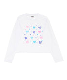 Firehouse Girls Happy Hearts, Bows & Stars Long Sleeve Tee White Girls Casual Tops Firehouse White Y/4