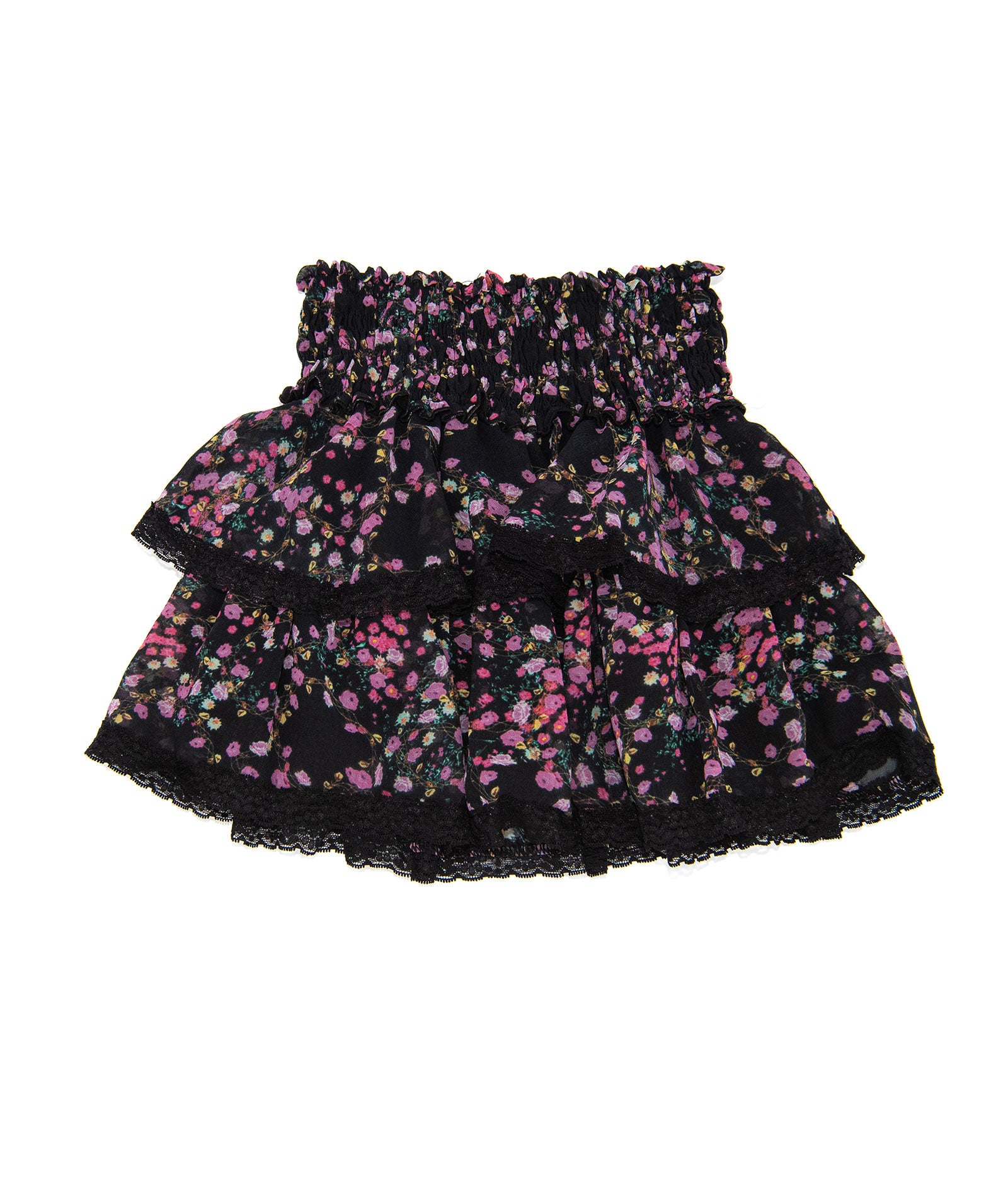 FBZ Girls Claudia Pink/Black Skirt With Lace Girls Special Bottoms FBZ Flowers By Zoe Multi Y/6