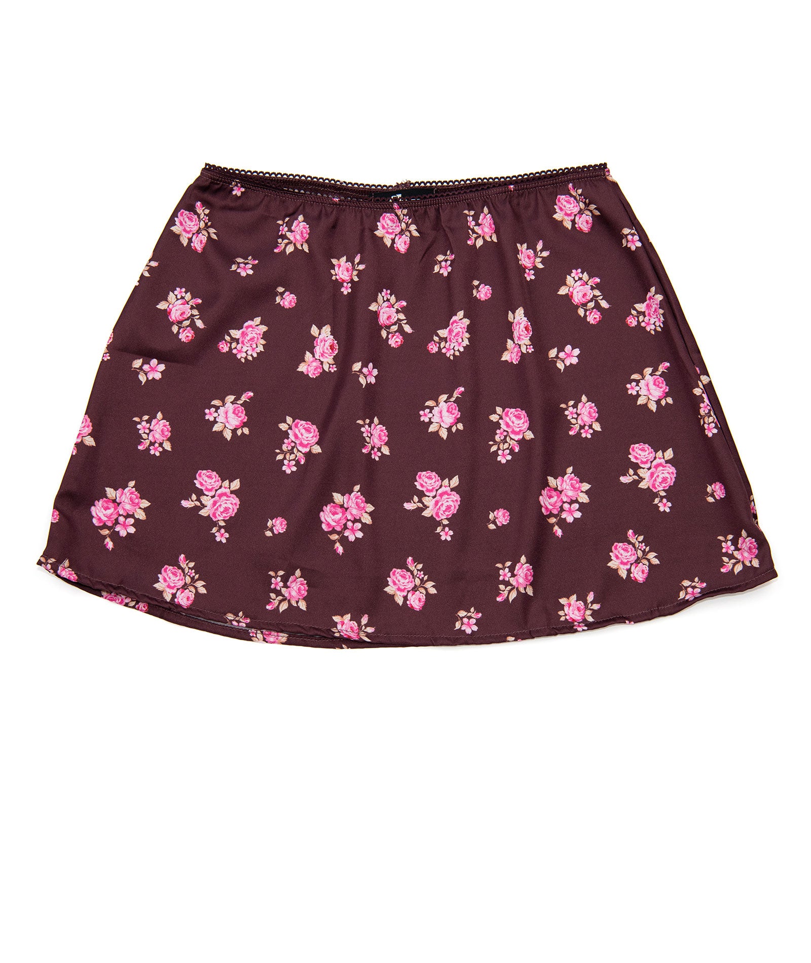 FBZ Girls Maire Burgundy Sateen Floral Skirt