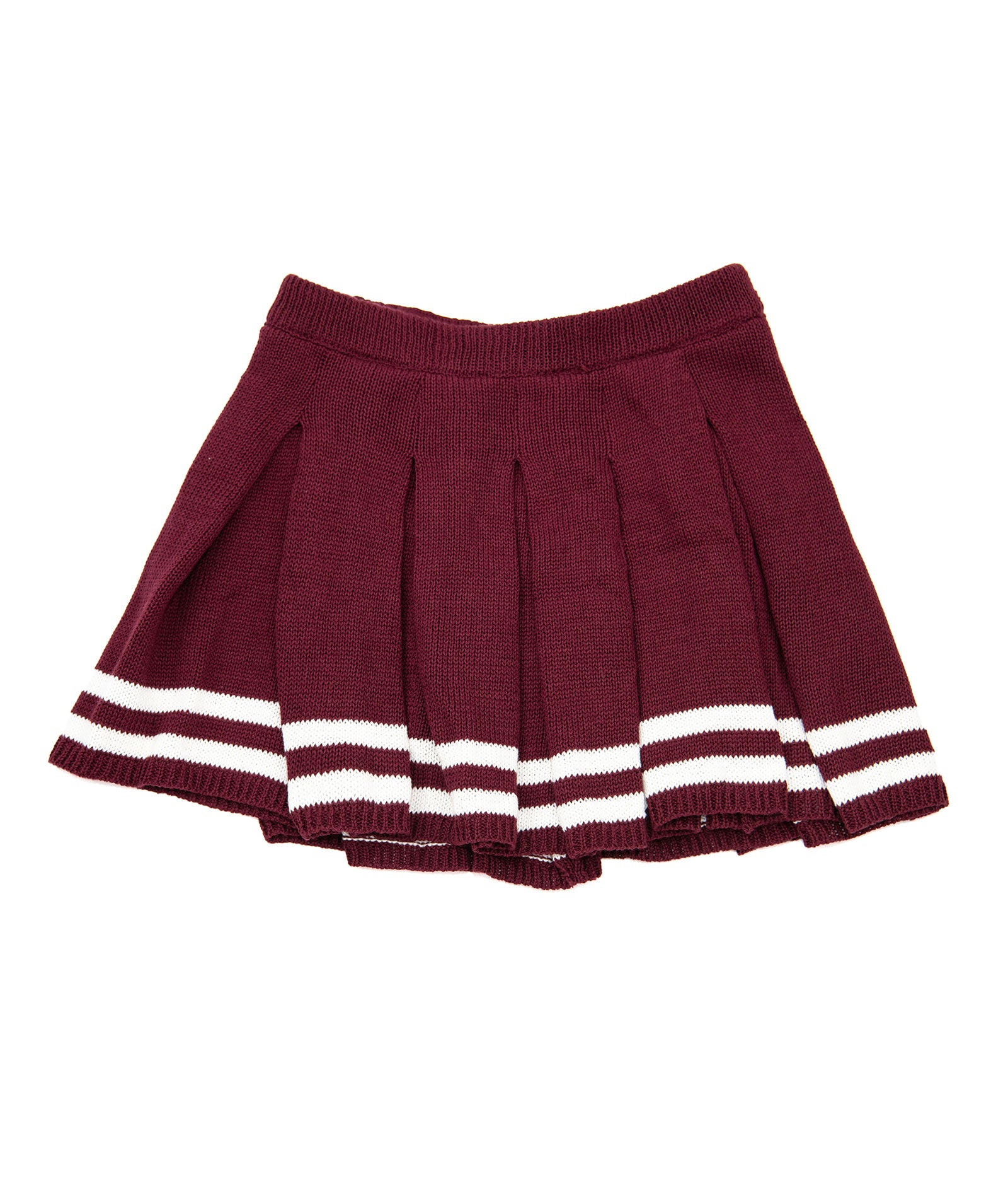 FBZ Girls Blaire Burgundy Pleated Skirt With White Trim