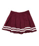 FBZ Girls Blaire Burgundy Pleated Skirt With White Trim