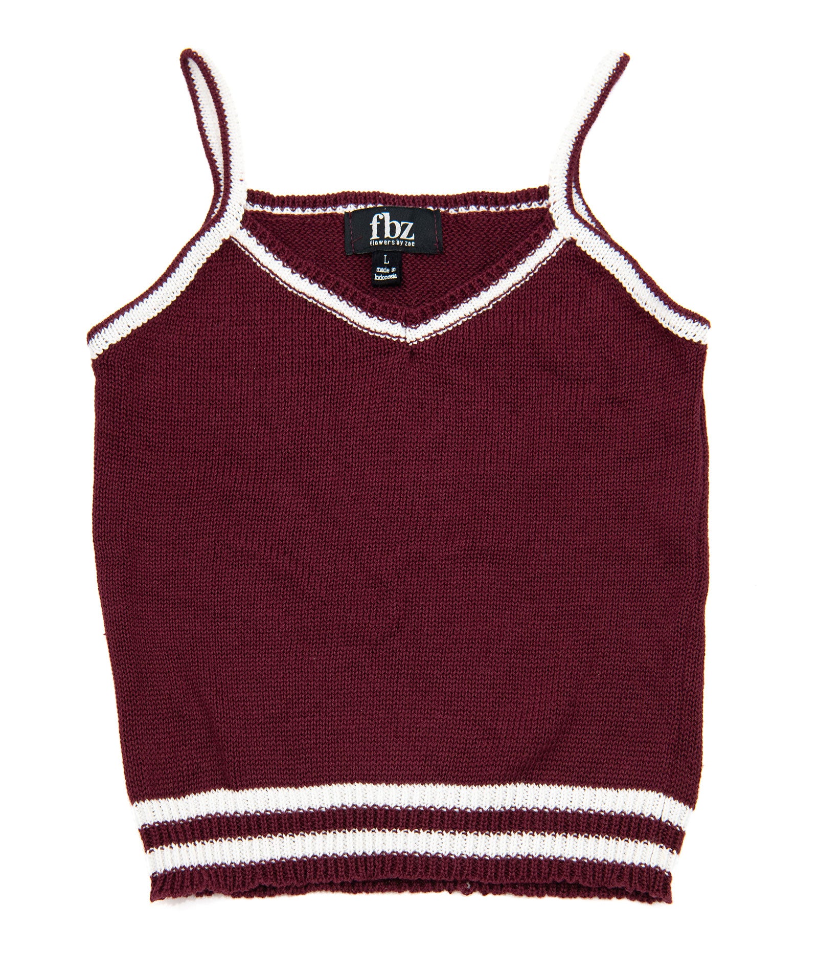 FBZ Girls Blaire Burgundy Cami With White Trim