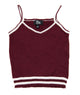 FBZ Girls Blaire Burgundy Cami With White Trim