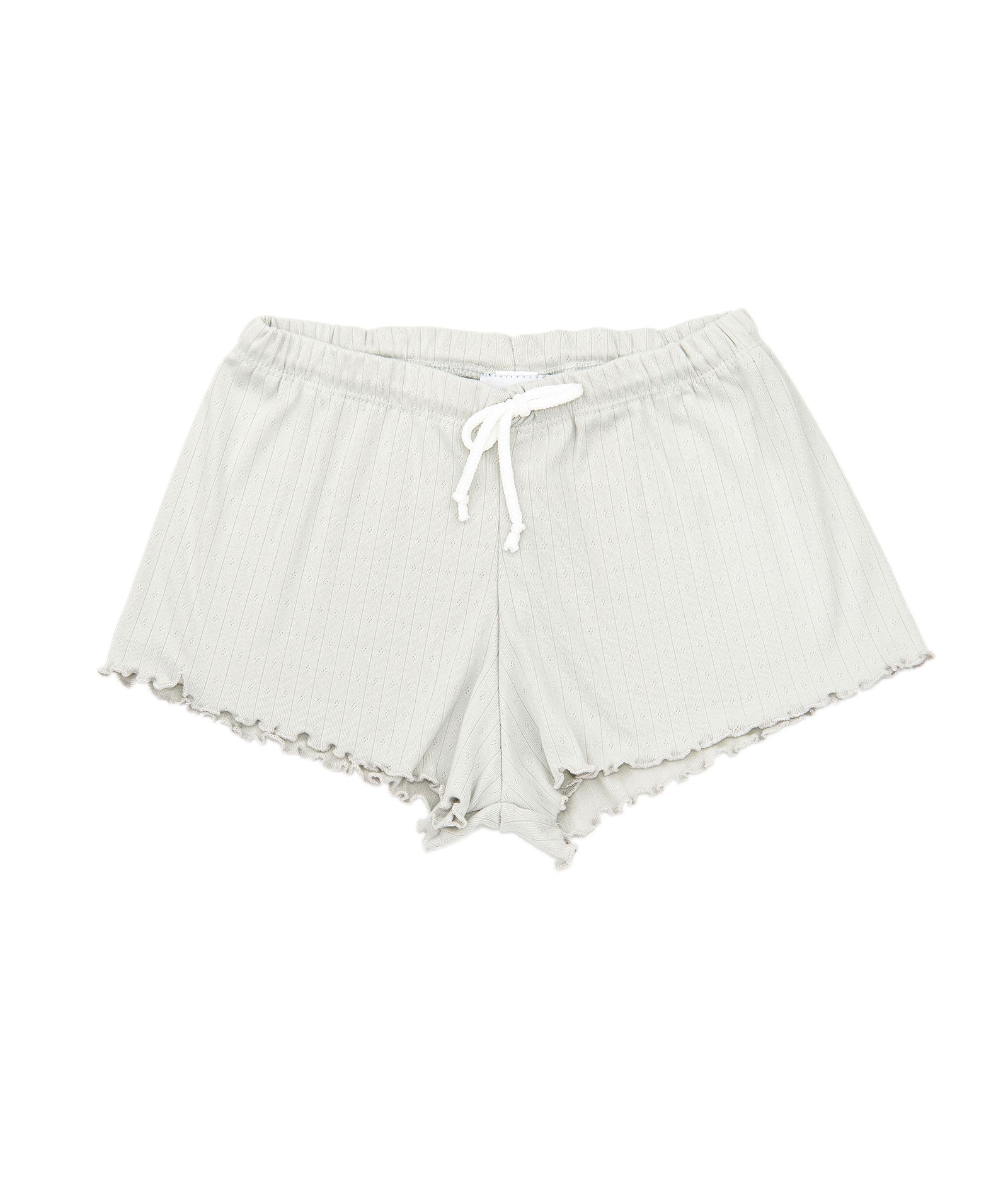 Cheryl Creations Girls Dillon Pointelle Shorts Girls Casual Bottoms Cheryl Creations Heather Grey Y/S (7/8)