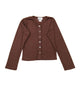 Cheryl Creations Girls Dillon Pointelle Cardigan Girls Casual Tops Cheryl Creations Brown Y/S (7/8)