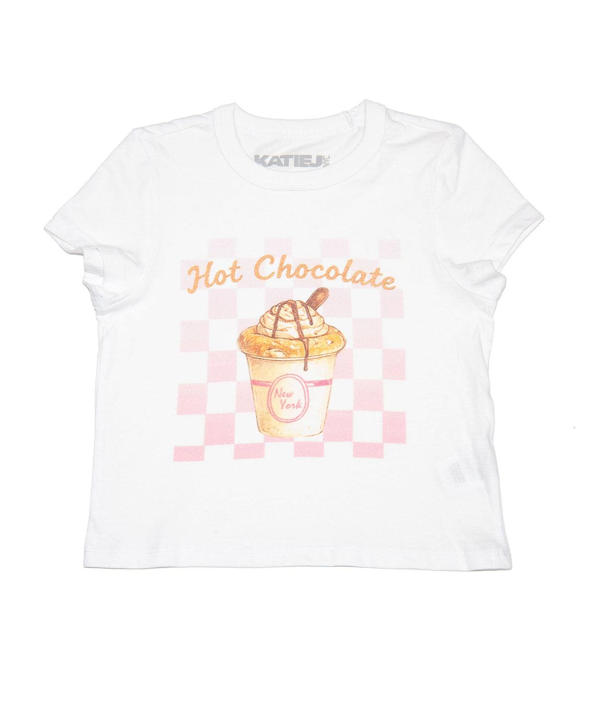 Katie J NYC Girls Boxy Baby Tee Hot Chocolate Girls Casual Tops Katie J NYC