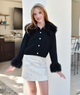 Katie J NYC Girls Charlotte Beaded Boucle Skirt