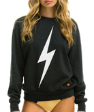 Aviator Nation Women Bolt Crew Sweatshirt Womens Casual Tops Aviator Nation Charcoal Juniors/Women XS