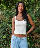 8apart Women May Pink Floral Bow Tank Womens Casual Tops 8apart