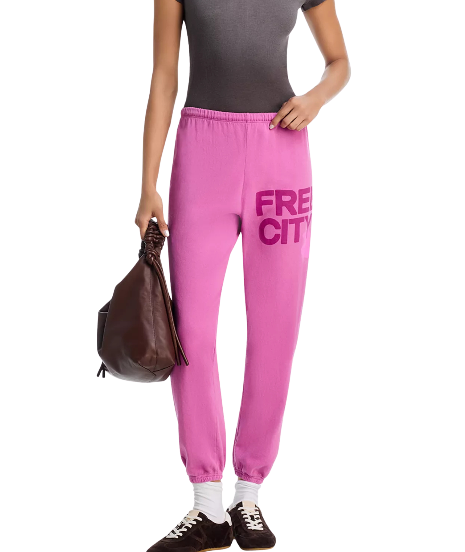 FREECITY Women Large Sweatpants New Pinkshrooms Womens Casual Bottoms FREECITY Pink Juniors/Women XS