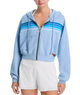 Aviator Nation Women 5 Stripe Cropped Zip Hoodie Ice Womens Casual Tops Aviator Nation Ice Blue Junior/Women XS