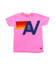 Aviator Nation Kids Logo Tee Girls Casual Tops Aviator Nation Neon Pink Y/4