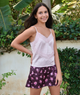 FBZ Girls Maire Burgundy Sateen Floral Skirt