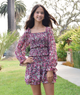 FBZ Girls Vienna Pink/Burgundy Floral Chiffon Dress