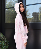 Katie J NYC Girls Dylan Bow Sweatpants Pale Pink/Rose Floral Girls Casual Bottoms Katie J NYC