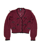 FBZ Girls Eliza Burgundy Bow Cardigan Girls Casual Tops FBZ Flowers By Zoe Burgundy Y/S (7/8)