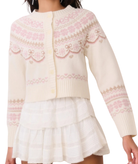 Love Shack Fancy Women Shantae Cardigan Pink Champagne Womens Casual Tops Love Shack Fancy