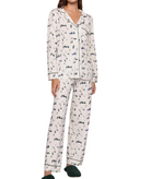 Eberjey Women Gisele Printed Long PJ Set Ski Chalet Ivory/Pine Accessories Eberjey