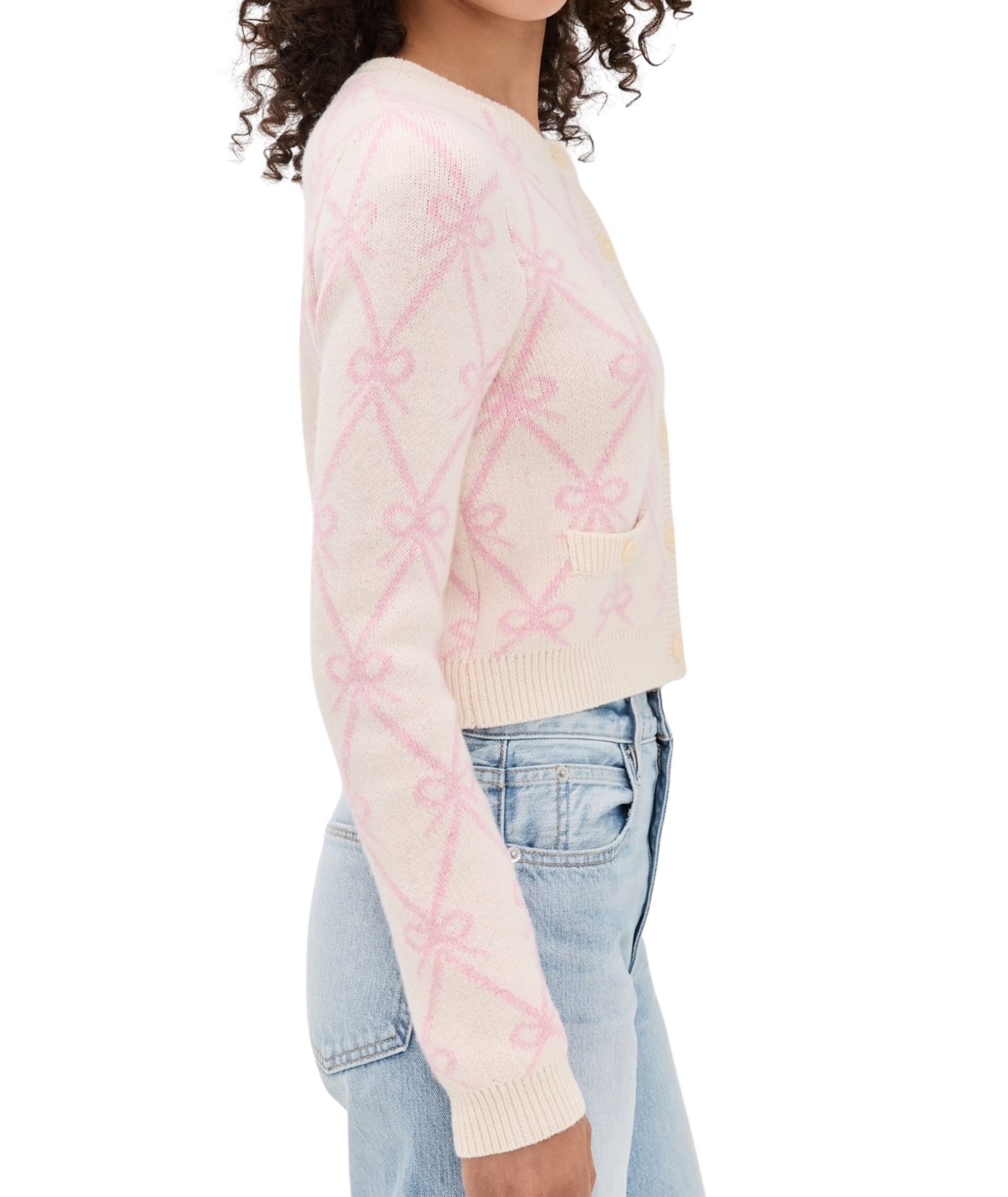 Love Shack Fancy Women Veronika Cardigan Milk Rose Womens Casual Tops Love Shack Fancy