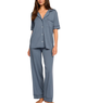 Eberjey Women Gisele Short Sleeve Pants PJ Set Moonlight Blue/Navy