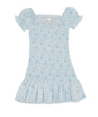 Love Shack Fancy Girls Mosa Dress Snowdrop Blue Girls Casual Dresses Love Shack Fancy