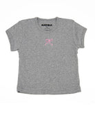 Katie J NYC Girls Mini Pink Bow Embroidered Tee Girls Casual Tops Katie J NYC