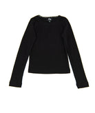 FBZ Girls Honor Pointelle With Lace Top Girls Casual Tops FBZ Flowers By Zoe Black Y/6