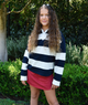 Katie J NYC Girls Boheme Evening Blue Striped Rugby Top