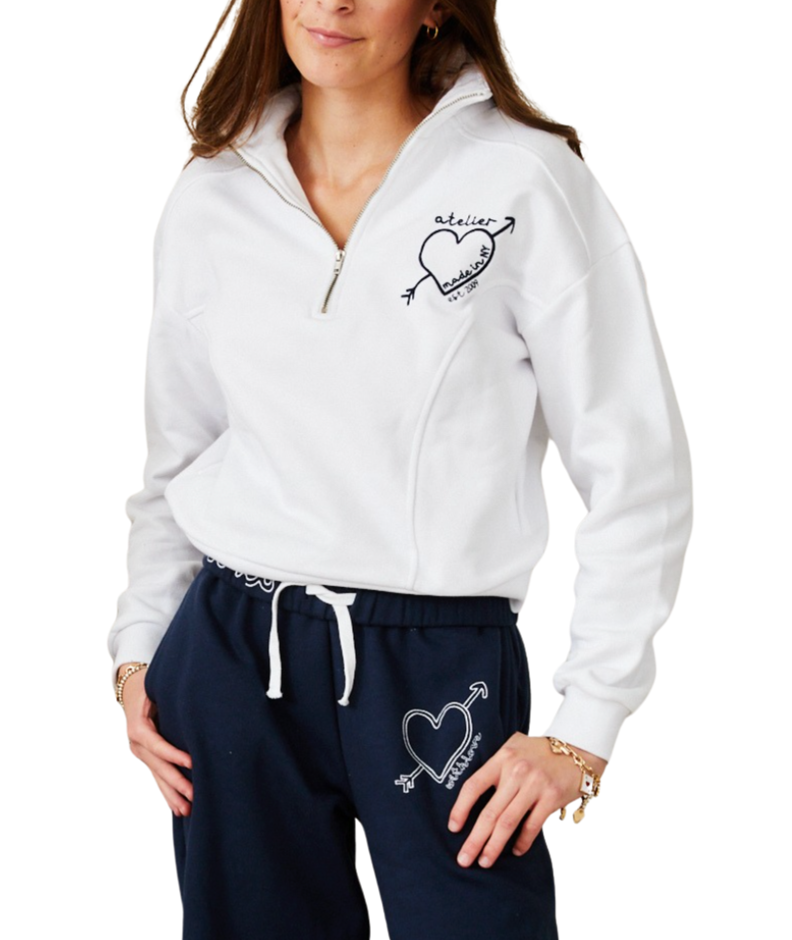 Theme Girls Crosby Half Zip Atelier Sweatshirt Distressed/seasonal girls Theme-NYC Grey Y/S (7/8)