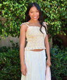 Love Shack Fancy Girls Merrinelle Top Lemon Spritz Girls Casual Tops Love Shack Fancy