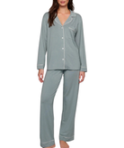 Eberjey Women Gisele Long PJ Set Lead/Ivory Accessories Eberjey Green Juniors/Women XXS