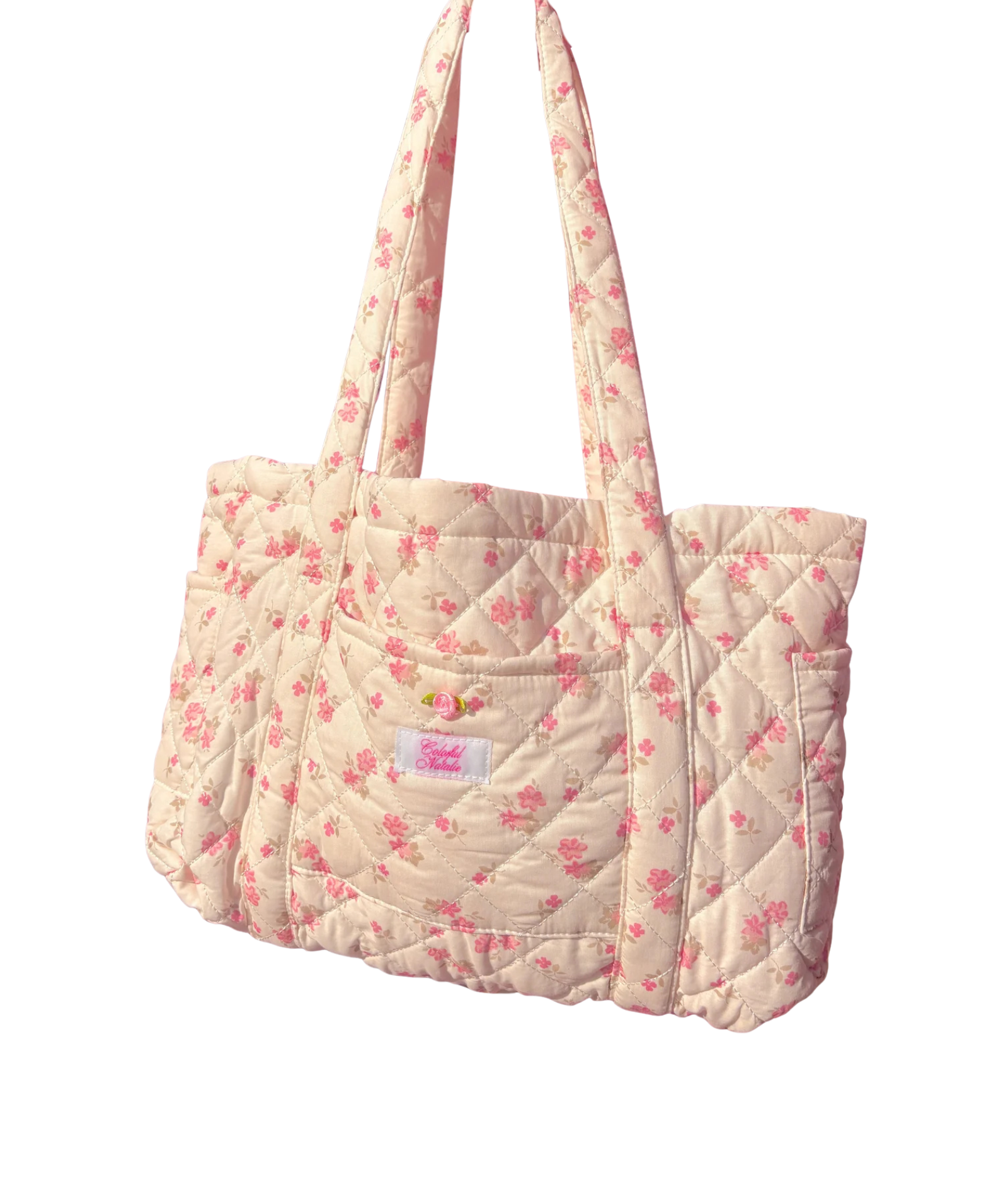 Colorful Natalie Floral Cutie Quilted Tote Accessories Frankie's Exclusives Floral