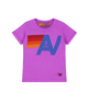 Aviator Nation Kids Logo Tee Girls Casual Tops Aviator Nation Neon Purple Y/4
