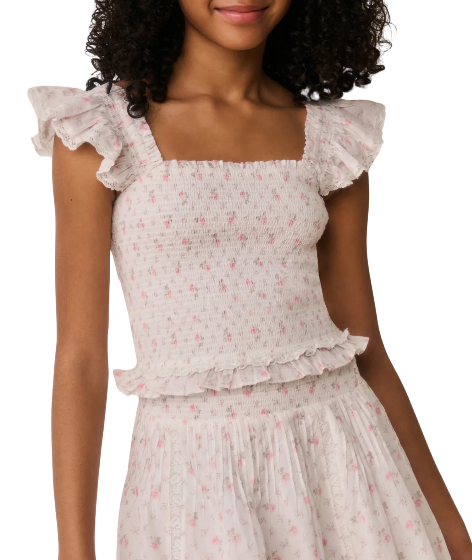 Love Shack Fancy Girls Jeanna Top Sunwashed Ivory