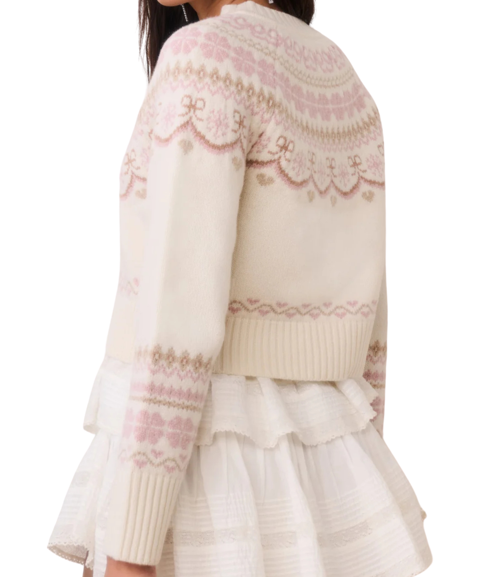 Love Shack Fancy Women Shantae Cardigan Pink Champagne Womens Casual Tops Love Shack Fancy