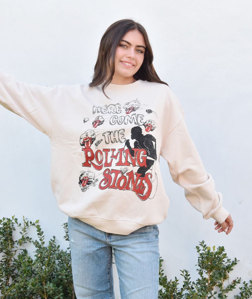Daydreamer Women Rolling Stones Here Comes the Stones Crew Distressed/seasonal womens Daydreamer   