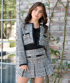 Katie J NYC Girls Hattie Lurex Check Boucle Jacket Girls Special Tops Katie J NYC Black Y/S (7/8)