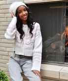 Love Shack Fancy Women Shantae Cardigan Pink Champagne Womens Casual Tops Love Shack Fancy