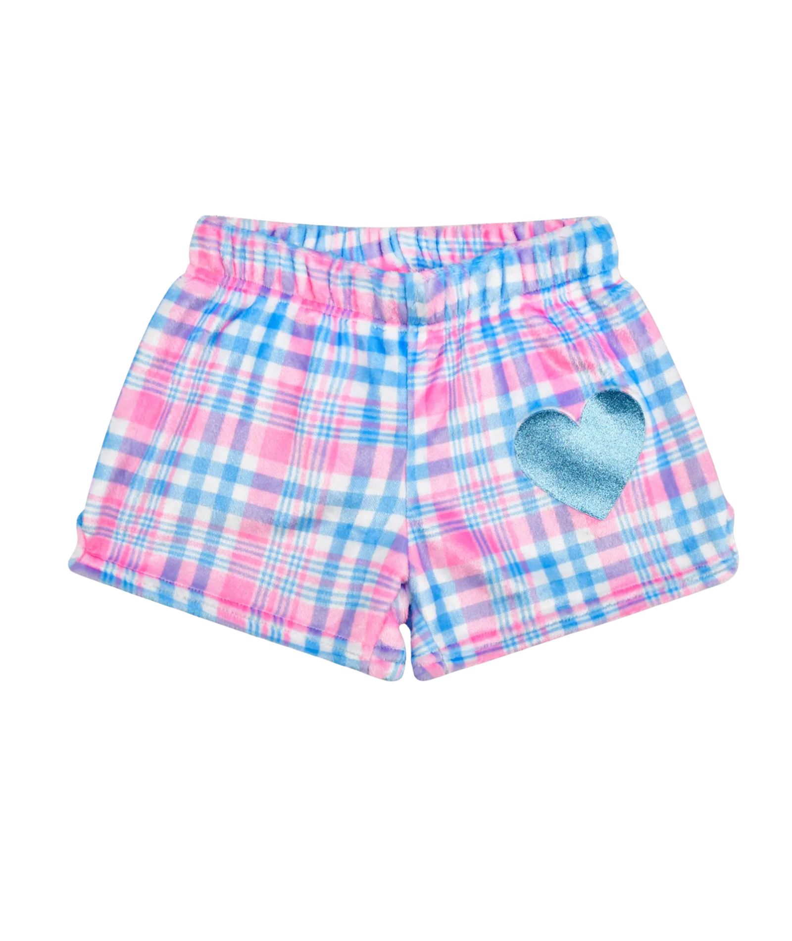 Theme Classic Pink Plaid Plush Shorts Accessories iScream Plaid Y/XS (6X)