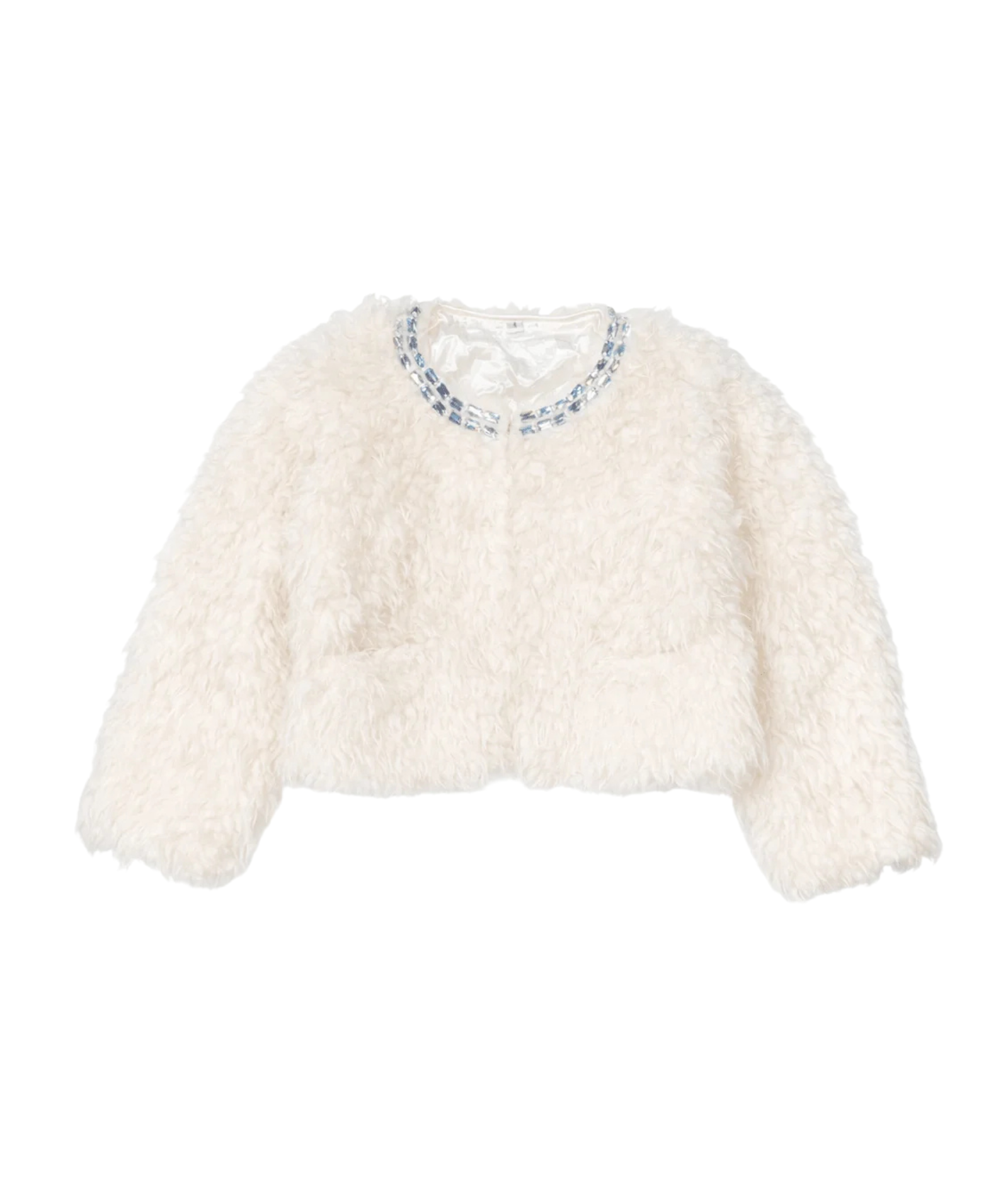 Mini Dreamers Girls London Cozy Fuzzy Jacket Girls Casual Tops Mini Dreamers Ivory Y/4